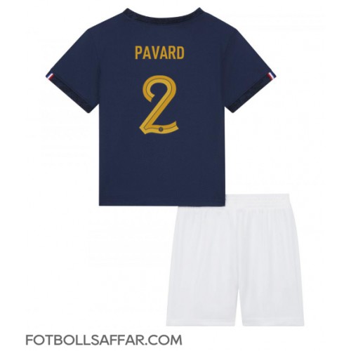 Frankrike Benjamin Pavard #2 Hemmadräkt Barn VM 2022 Kortärmad (+ Korta byxor)